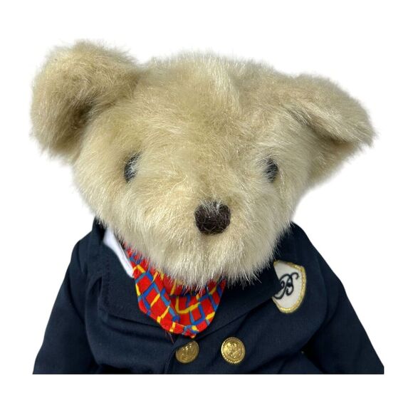 Bellagio Casino Exclusive Teddy Bear Blazer Gold Button Scarf Soft Plush Vintage - Picture 2 of 16